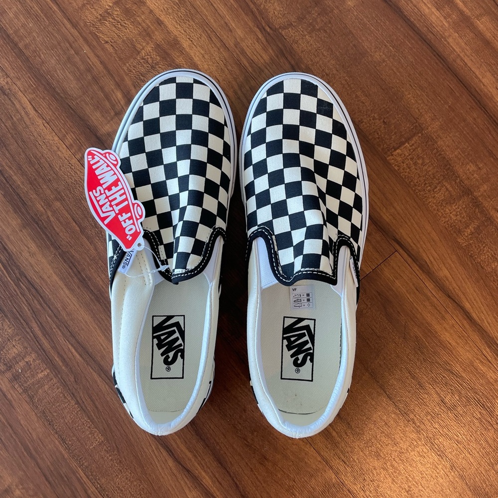Vans Checkerboard Slip-On in Black/Off-White